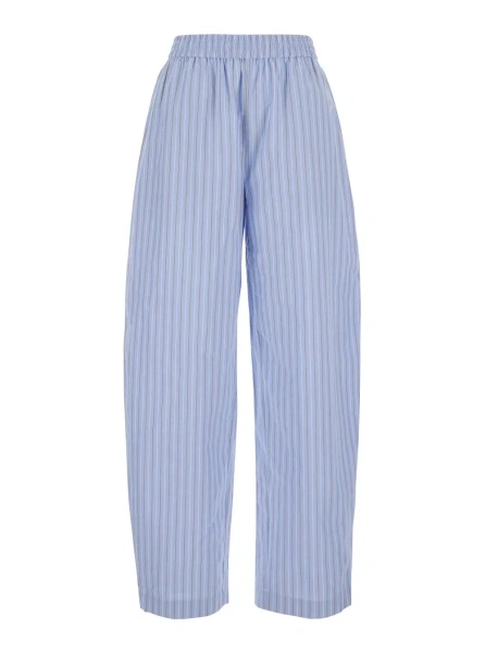 Pantaloni ROTATE Birger Christensen albastri din poplin de bumbac