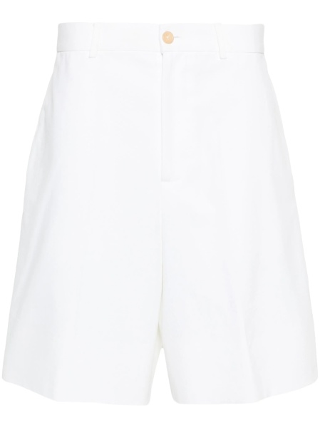 Pantaloni scurti Alexander McQueen albi din bumbac