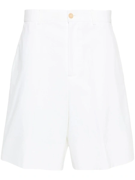 Pantaloni scurti Alexander McQueen albi din bumbac