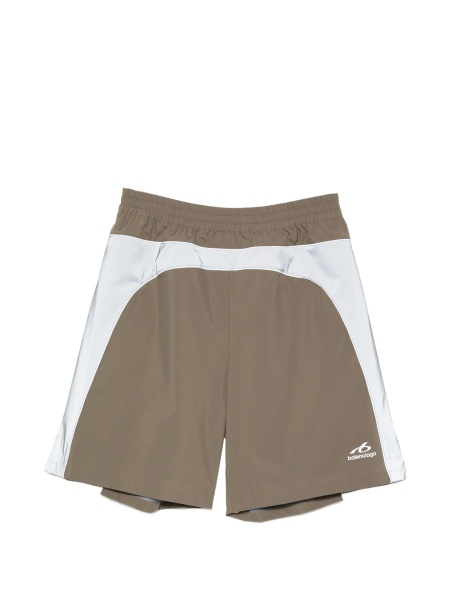 Pantaloni scurti Balenciaga maro din polyester