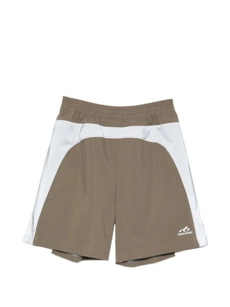 Pantaloni scurti Balenciaga maro din polyester