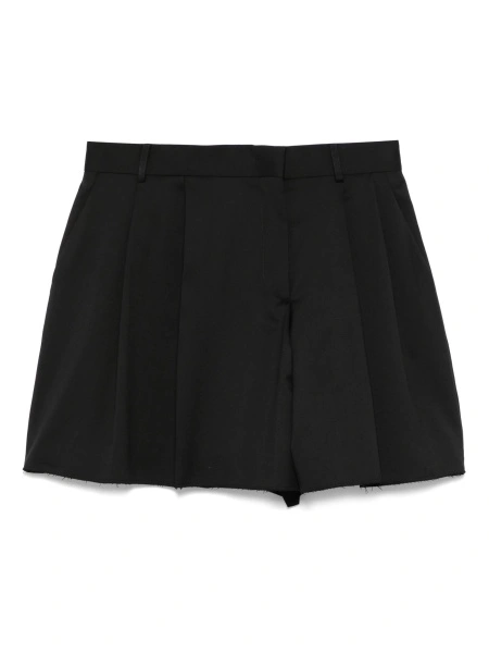 Pantaloni scurti Moschino negri din lana