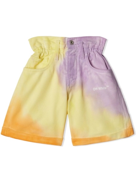 Pantaloni scurti Off-White galbeni din bumbac