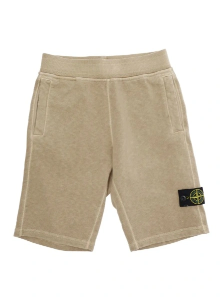 Pantaloni scurti Stone Island bej din bumbac