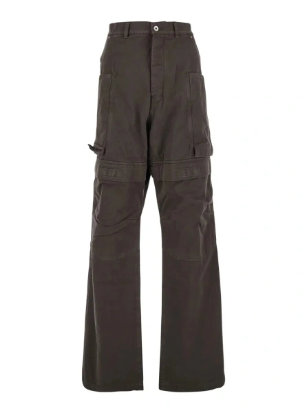 Pantaloni 'Stefan' Brown Wide Leg Cargo Pants with Patch Pockets in Cotton Man