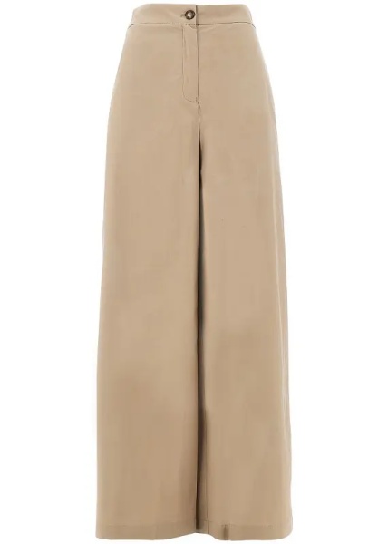 Pantaloni Stretch poplin wide leg pants