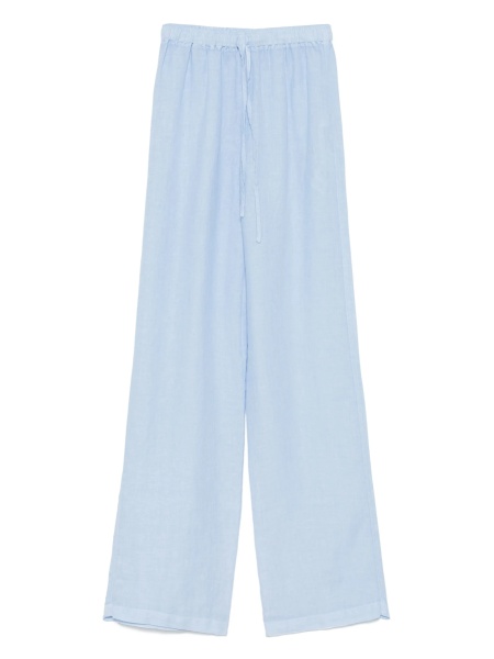 Pantaloni talie inalta 120% LINO albastri