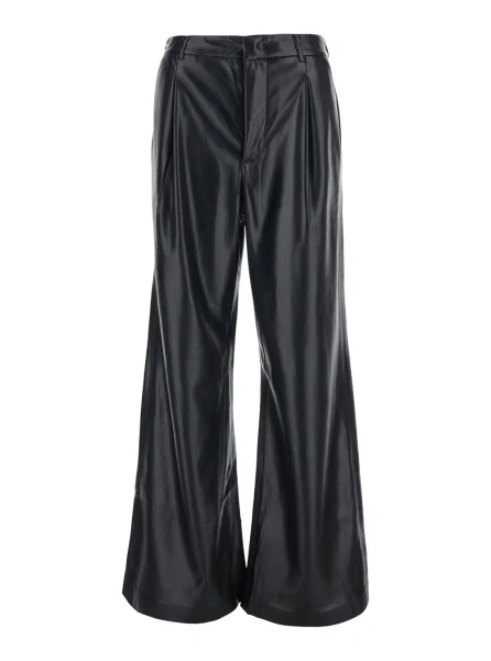 Pantaloni THE ANDAMANE negri din piele ecologica
