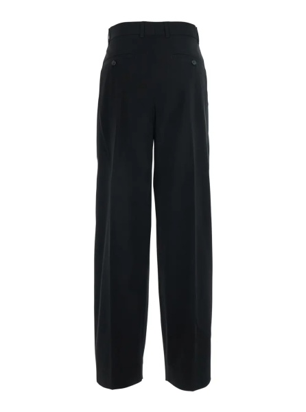 Pantaloni TOTÊME Black Pants with button and zip closure at the front and single pleat at the front in cotton for women