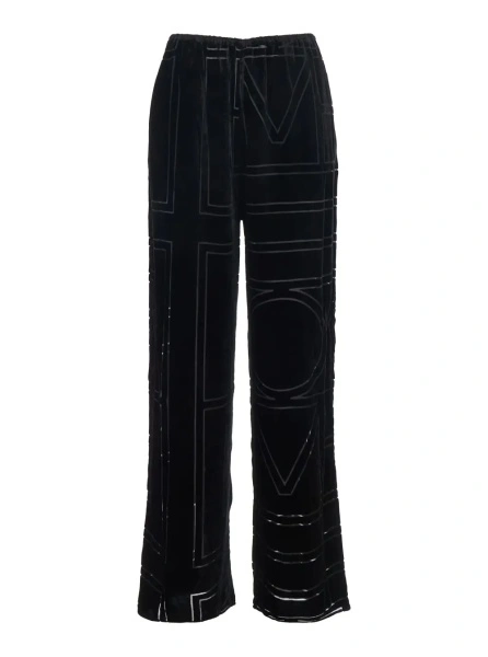 Pantaloni TOTEME negri din catifea