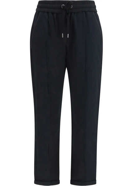 Pantaloni Track stretch-fleece Pants with monili detailing