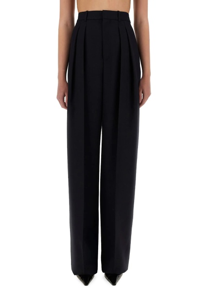 Pantaloni Wide-Leg Pants In Grain De Poudre