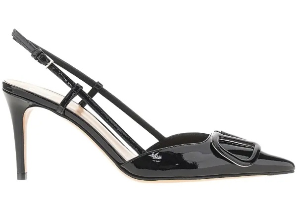 Pantofi Patent leather slingback pumps