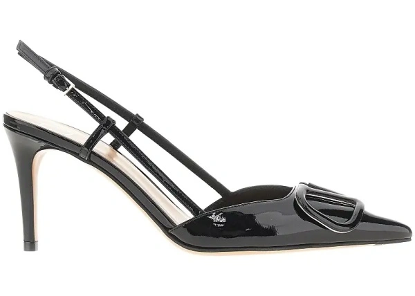 Pantofi Patent leather slingback pumps