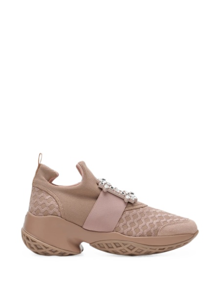 Pantofi slip-on Roger Vivier roz din material textil