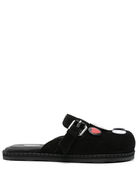 Papuci Moschino negri din piele intoarsa