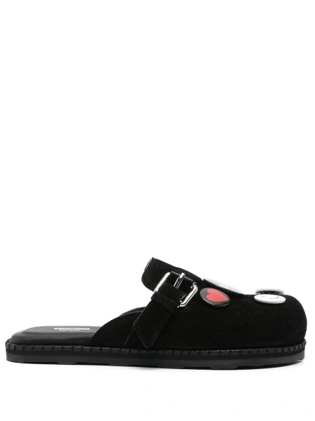 Papuci Moschino negri din piele intoarsa