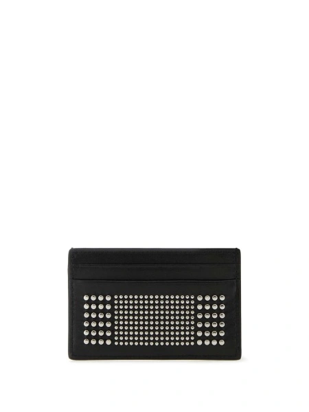 Portofel Alexander McQueen negru din alama si piele