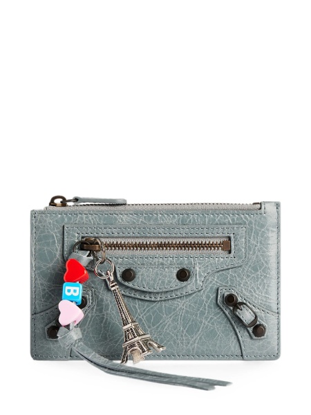 Portofel Balenciaga albastru din piele