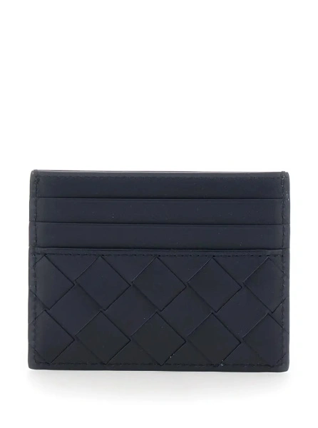 Portofel Bottega Veneta albastru din piele