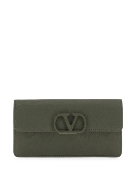 Portofel Valentino Garavani verde din piele