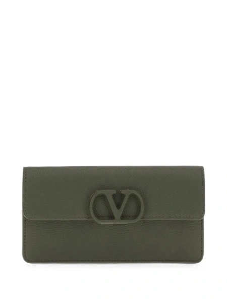 Portofel Valentino Garavani verde din piele