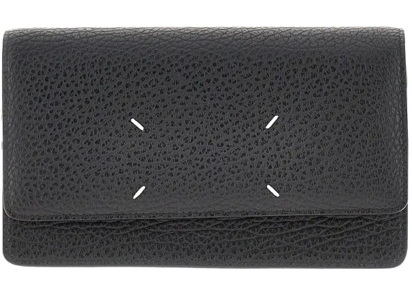 Portofele 'Four Stitches' leather clutch with chain