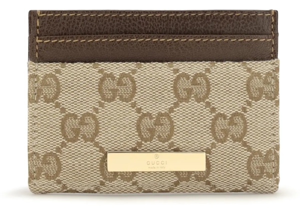 Portofele GG Monogram Card Holder with logo plaque