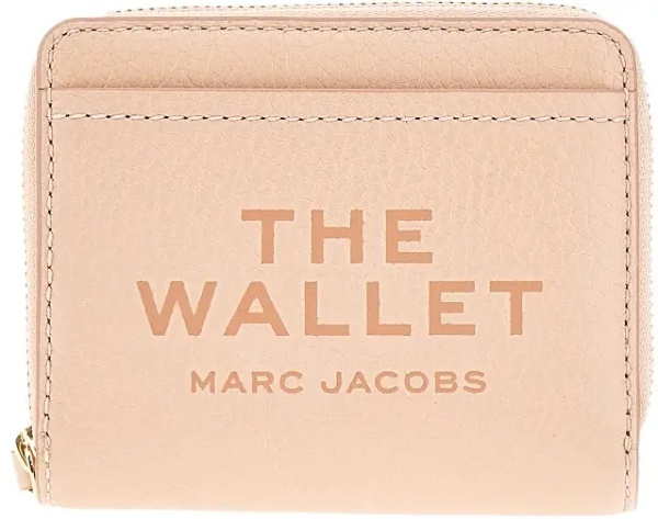 Portofele Grained leather mini compact wallet