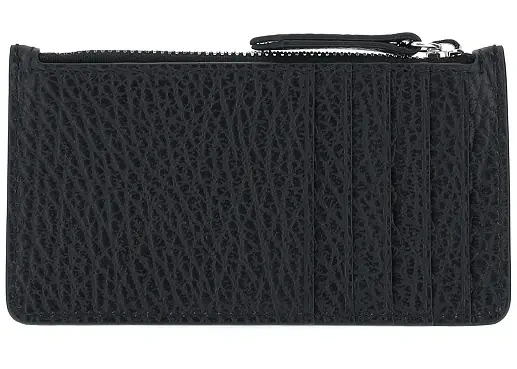 Portofele Grained leather zippered cardholder