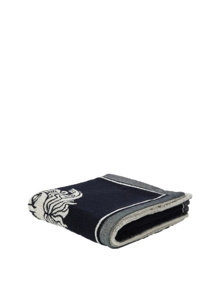 Prosoape Sport Towel with Medusa Jacquard in Blue Cotton Unisex