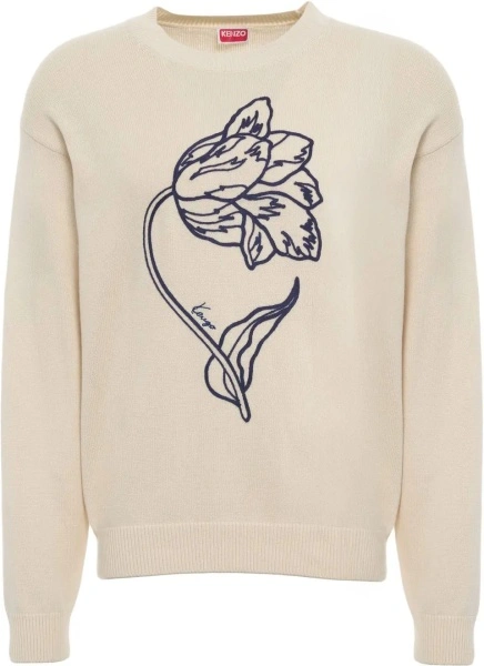 Pulover casual Kenzo alb