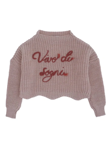 Pulover Chunky sweater with "Vivo di Sogni" embroidery