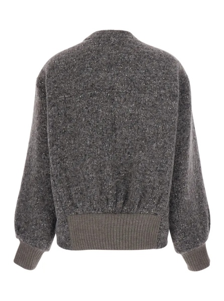 Pulover Gray V-neck Long Sleeve Top in Tech Fabric Unisex