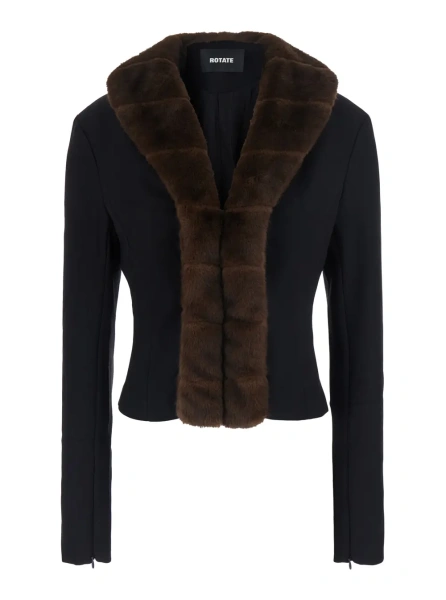 Pulover Jacket Lawrence with Tech Fabric details, black and unisex