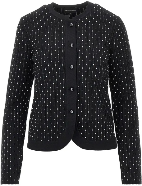 Pulover Ottoman knit crewneck cardigan