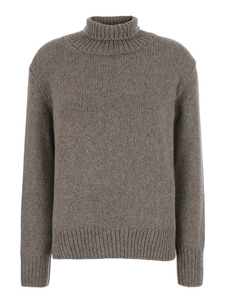 Pulover 'PLIRA' brown Sweater with ribbed design and high collar in Cashmere Women