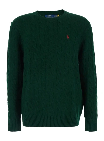 Pulover Ralph Lauren verde din lana si casmir