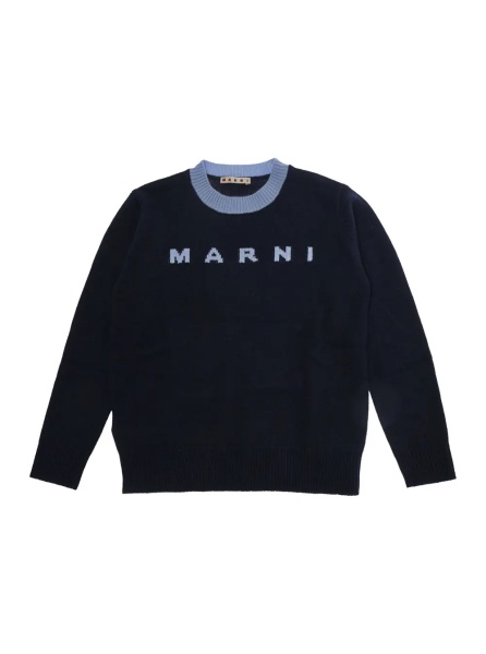 Pulover Sweater M01214M00MLMK33U0M862 with V-neck and long sleeves in wool and cashmere blue for boy