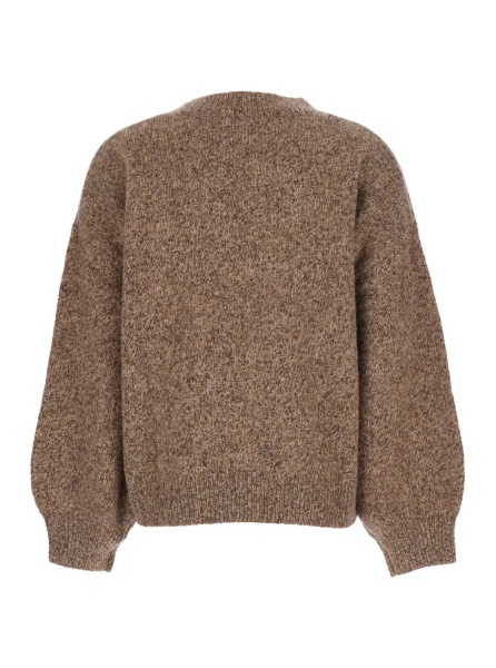 Pulover Sweater MARLED RELAXED FIT CREW NECK with round neck and long sleeves in cashmere brown unisex