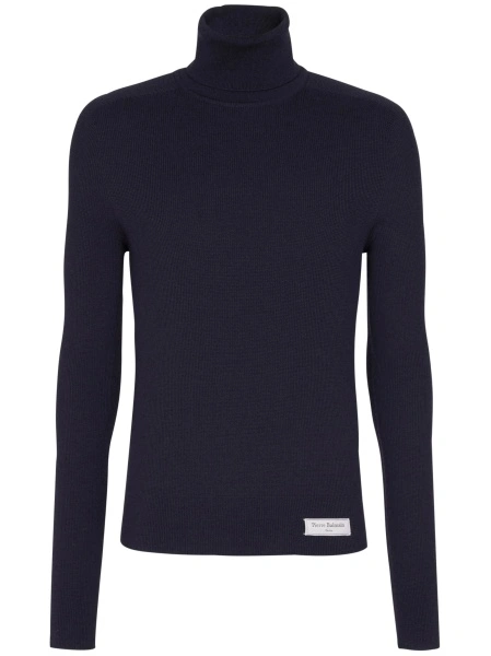 Pulover tricotat Balmain albastru