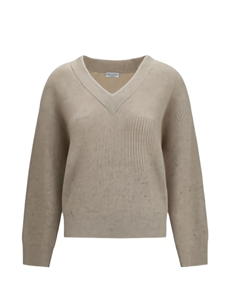 Pulover tricotat Brunello Cucinelli neutru