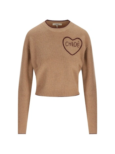 Pulover tricotat Chloe neutru din casmir si lana