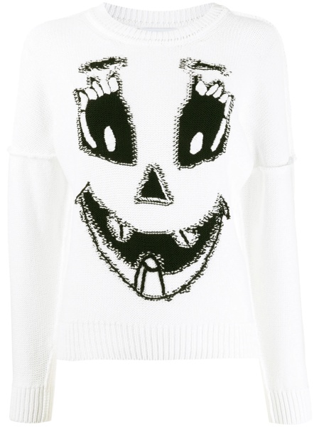 Pulover tricotat Moschino alb