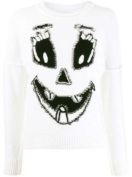 Pulover tricotat Moschino alb