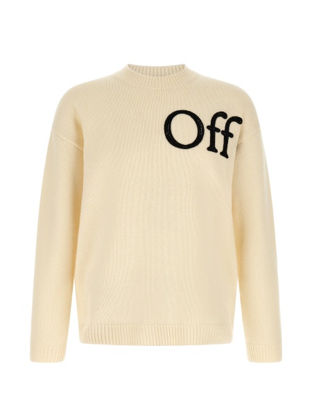 Pulover tricotat Off-White Bookish neutru