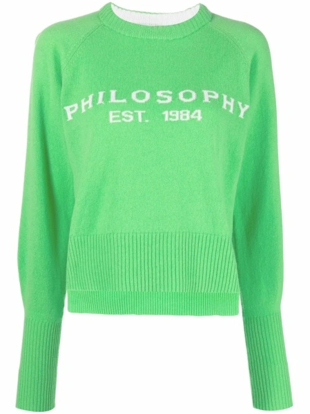 Pulover tricotat Philosophy verde