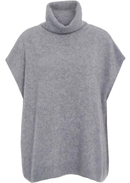 Pulovere Poncho with turtleneck