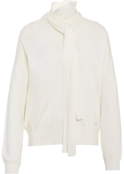 Pulovere Sweater with tie-neck collar