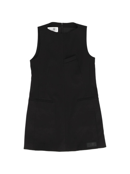 Rochie casual MM6 Maison Margiela neagra din elastan si polyester
